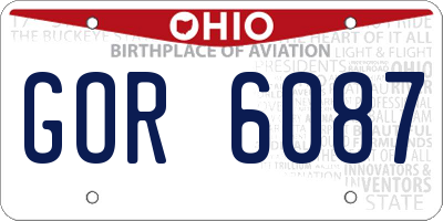 OH license plate GOR6087