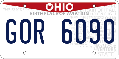 OH license plate GOR6090