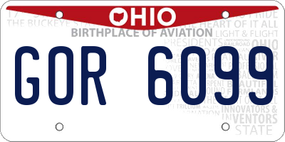 OH license plate GOR6099