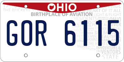 OH license plate GOR6115