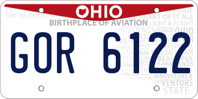 OH license plate GOR6122