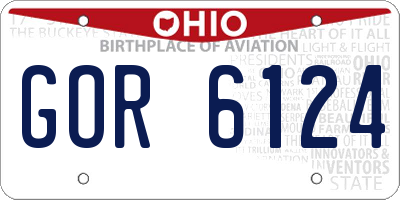OH license plate GOR6124
