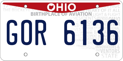 OH license plate GOR6136