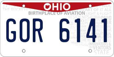 OH license plate GOR6141