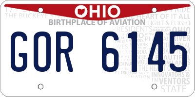 OH license plate GOR6145