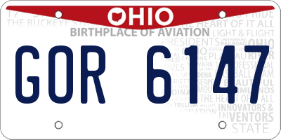 OH license plate GOR6147