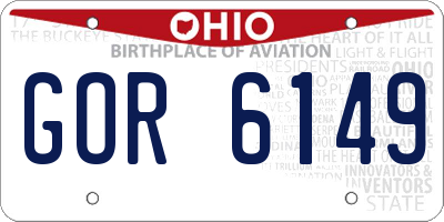 OH license plate GOR6149
