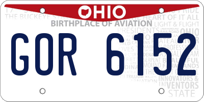 OH license plate GOR6152