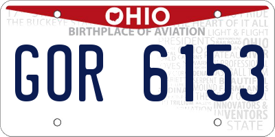 OH license plate GOR6153