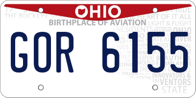 OH license plate GOR6155