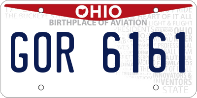 OH license plate GOR6161