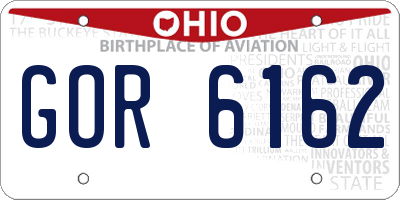 OH license plate GOR6162