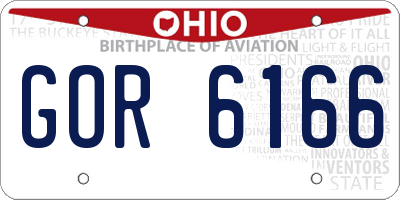 OH license plate GOR6166