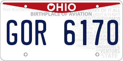 OH license plate GOR6170