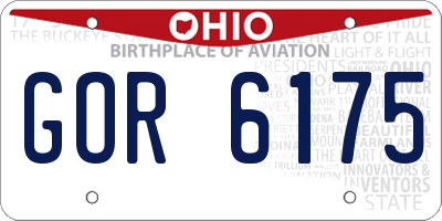 OH license plate GOR6175