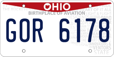 OH license plate GOR6178