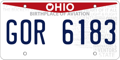 OH license plate GOR6183
