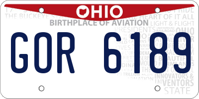 OH license plate GOR6189