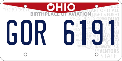 OH license plate GOR6191