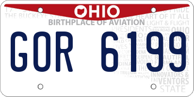 OH license plate GOR6199