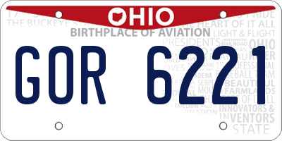 OH license plate GOR6221