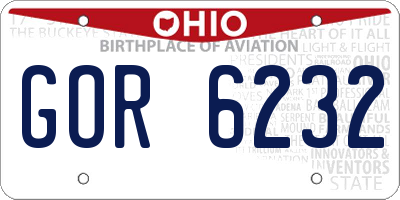 OH license plate GOR6232