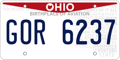 OH license plate GOR6237