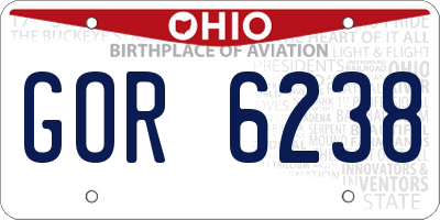 OH license plate GOR6238