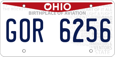 OH license plate GOR6256