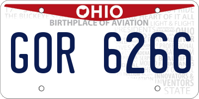 OH license plate GOR6266