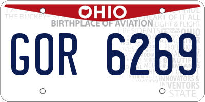 OH license plate GOR6269