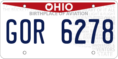 OH license plate GOR6278