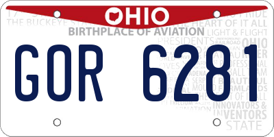OH license plate GOR6281