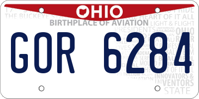 OH license plate GOR6284