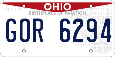 OH license plate GOR6294