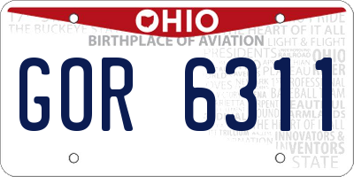 OH license plate GOR6311