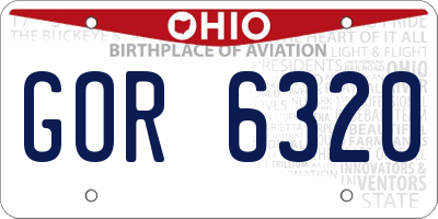 OH license plate GOR6320