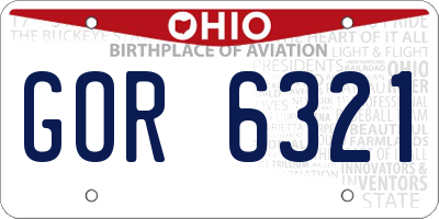 OH license plate GOR6321