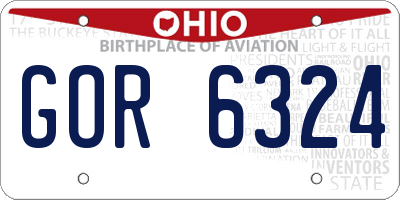 OH license plate GOR6324