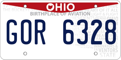 OH license plate GOR6328