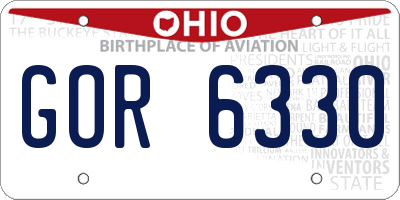 OH license plate GOR6330