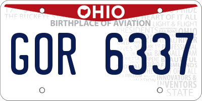 OH license plate GOR6337