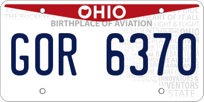 OH license plate GOR6370