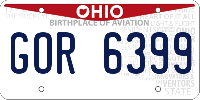 OH license plate GOR6399