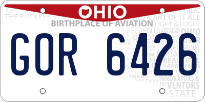 OH license plate GOR6426