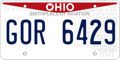 OH license plate GOR6429