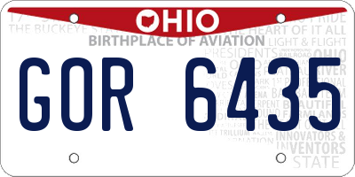 OH license plate GOR6435