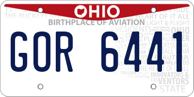 OH license plate GOR6441