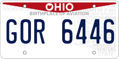 OH license plate GOR6446