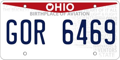 OH license plate GOR6469